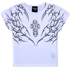 Civil Regime Forever Baby Tee White Gothic Size Large